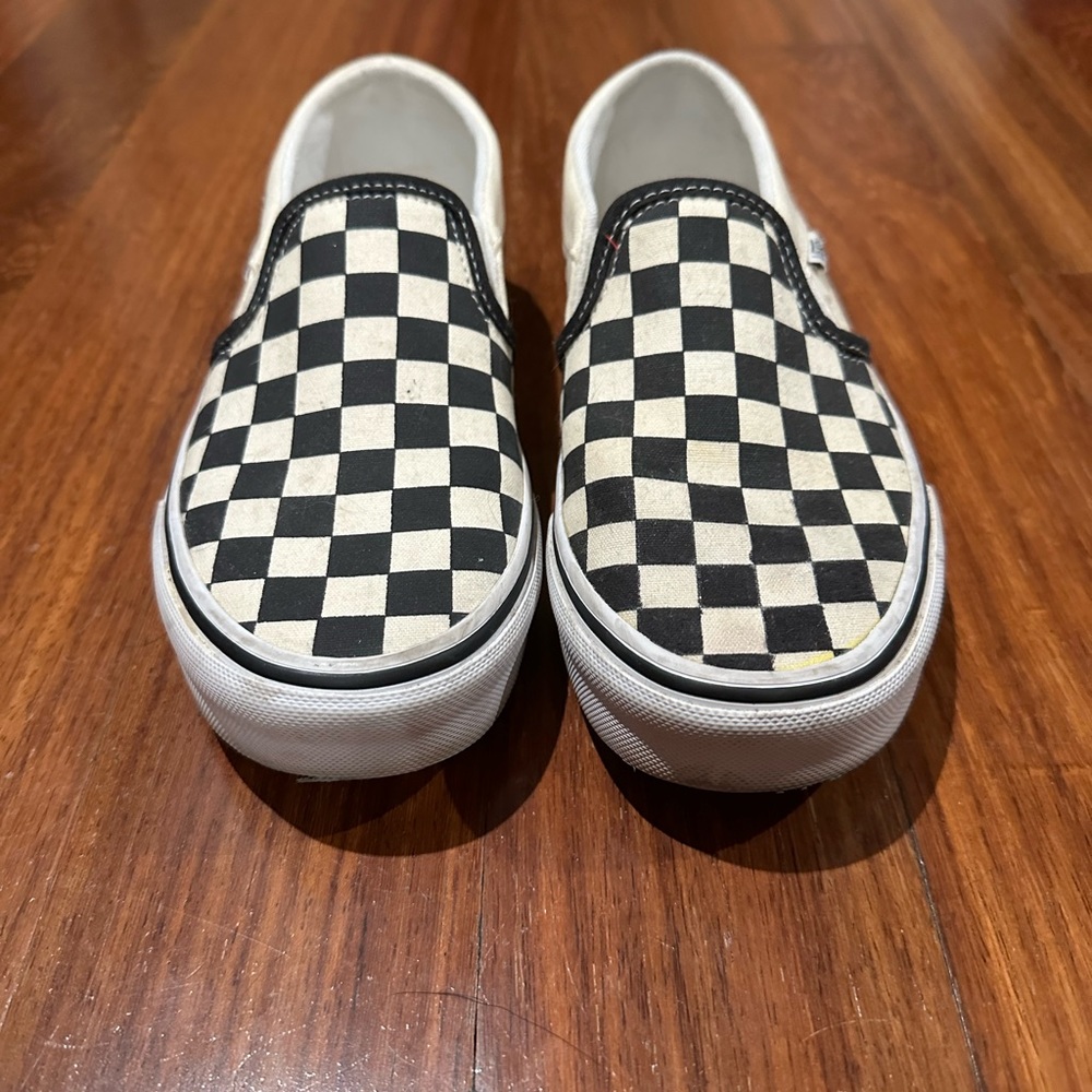 slip on checkered vans